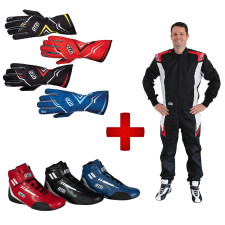 Pacchetto Karting GT2i Race &amp; Safety: tuta da karting, guanti da karting e stivali da karting unisex per adulti