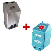 Set aus vertikalem 10-Liter-Benzintank ATL und GT2i-Aluminiumkasten