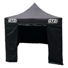 Pack tente pliante d'assistance 3x3 m noir pour paddock et rallye