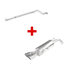Exhaust System: Center Pipe + Inoxcar Tailpipe for Peugeot 207 GTi
