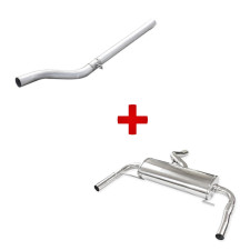 Inoxcar exhaust pack : central pipe + muffler Renault Clio 3 RS phase 2