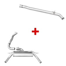 Exhaust Kit: Center Pipe + Inoxcar Tailpipe for Renault Clio 4 RS