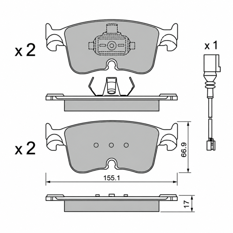 Pastiglie freno GT2i Club Audi A3 8Y 30 TFSI Avant - GT-PC13830W - 8032747538753