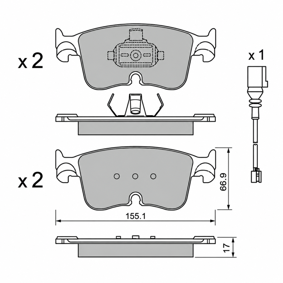 GT2i Club Brake Pads for Audi A3 8Y 30 TFSI Avant - GT-PC13830W - 8032747538753