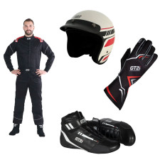 Pack trackdays Helm + Handschuhe + Overall + Stiefel