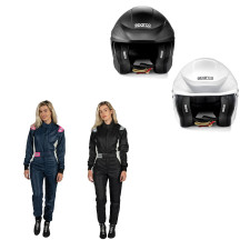 Sparco Helmet + Women's GT2i Race 4 Racing Suit Pack