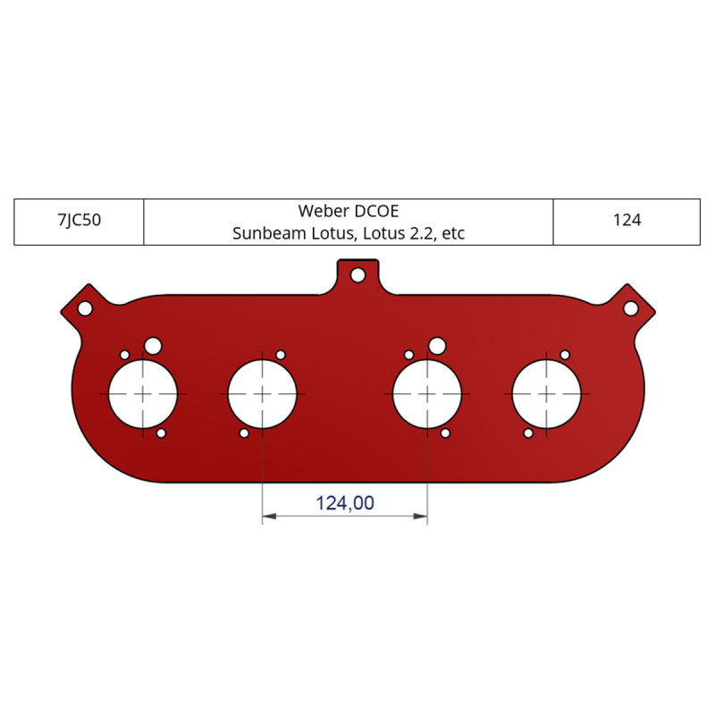 Embase ITG JC50 Weber DCOE Dellorto DHLA Sunbeam Lotus - 7JC50 - ITG-7JC50 - 7JC50 - 3666618292144