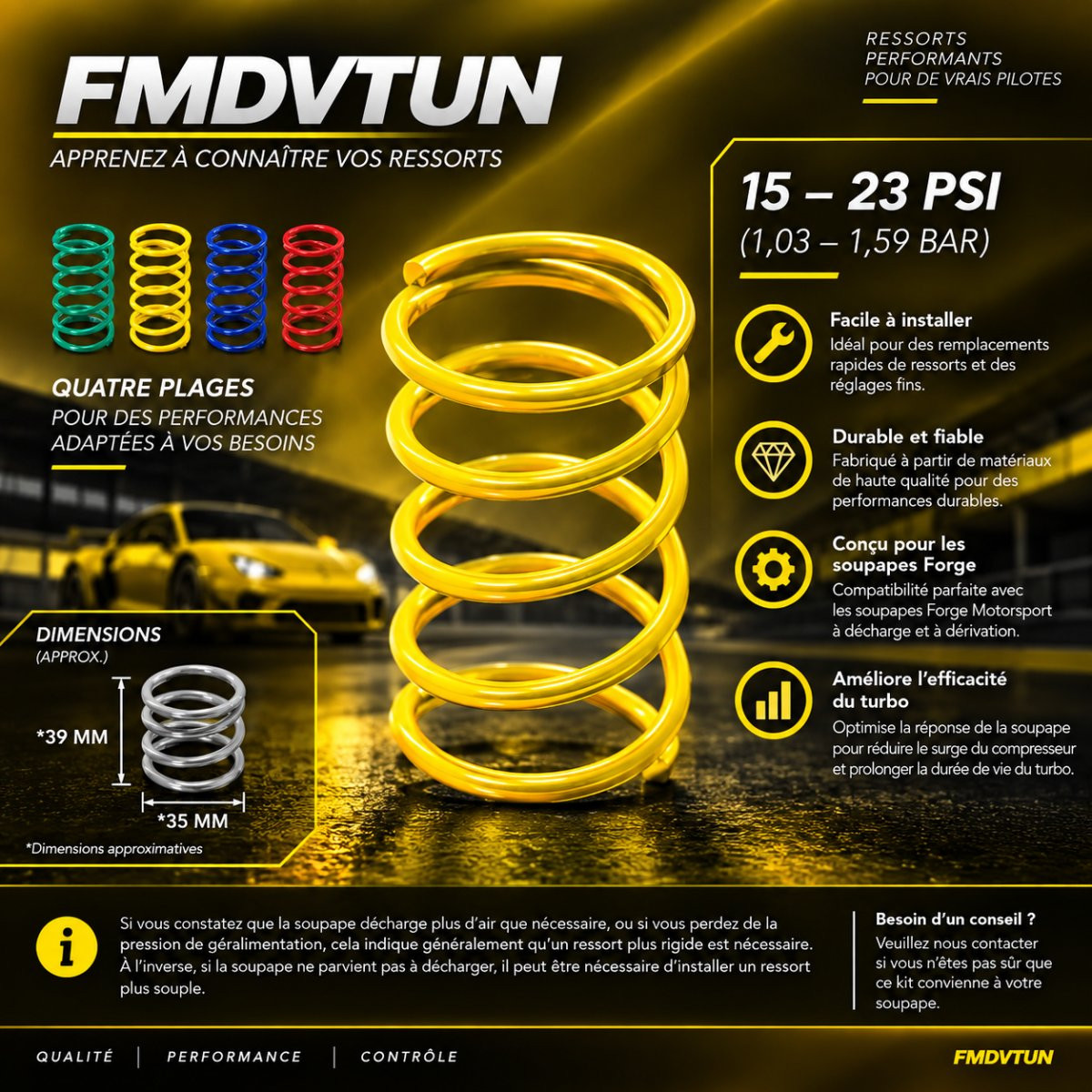 Kit 4 molle valvola di scarico Forge Motorsport Ø 35 mm – FMDVTUN - FO-FMDVTUN - FMDVTUN - 3661768122563