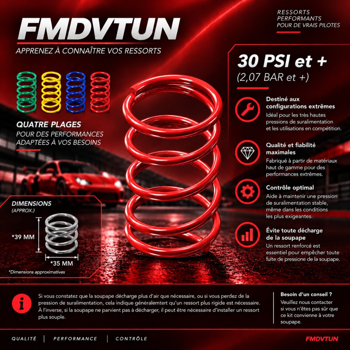 Kit 4 molle valvola di scarico Forge Motorsport Ø 35 mm – FMDVTUN - FO-FMDVTUN - FMDVTUN - 3661768122563