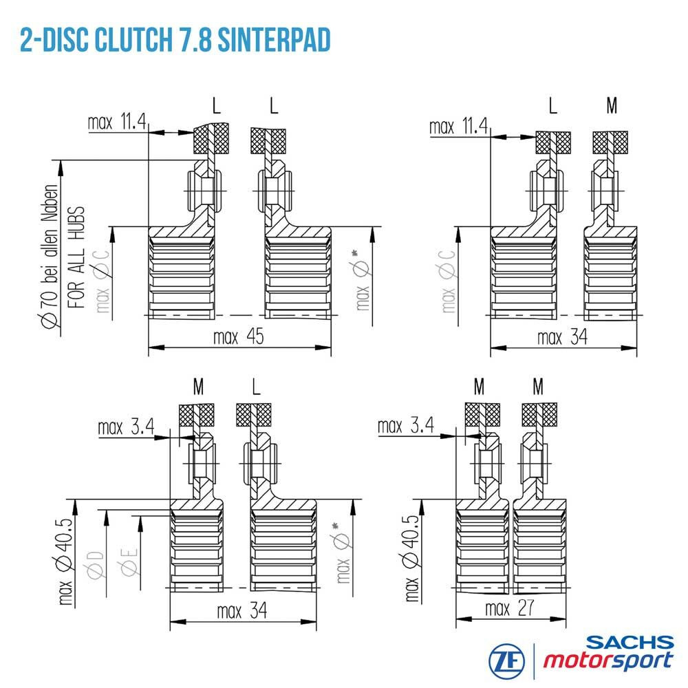 Sachs-Scheibenkupplung RCS 184 S7.8-L-047 881864002247 - SA-881864002247 - 881864002247 - 3661768001212