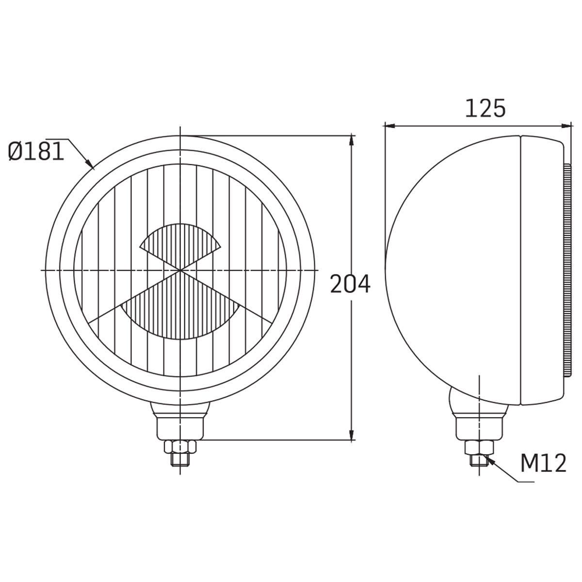 Faro abbagliante SIM 3205 in acciaio inossidabile cromato H3 Ø181 mm - SIM-3205 - 1.3205.0000000 - 3666618797694