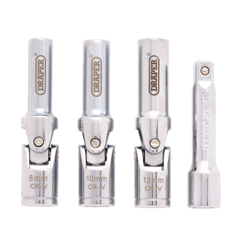Draper glow plug socket set, 3/8'' (4pcs). - DRA-13605 - D13605 - 5059482063589