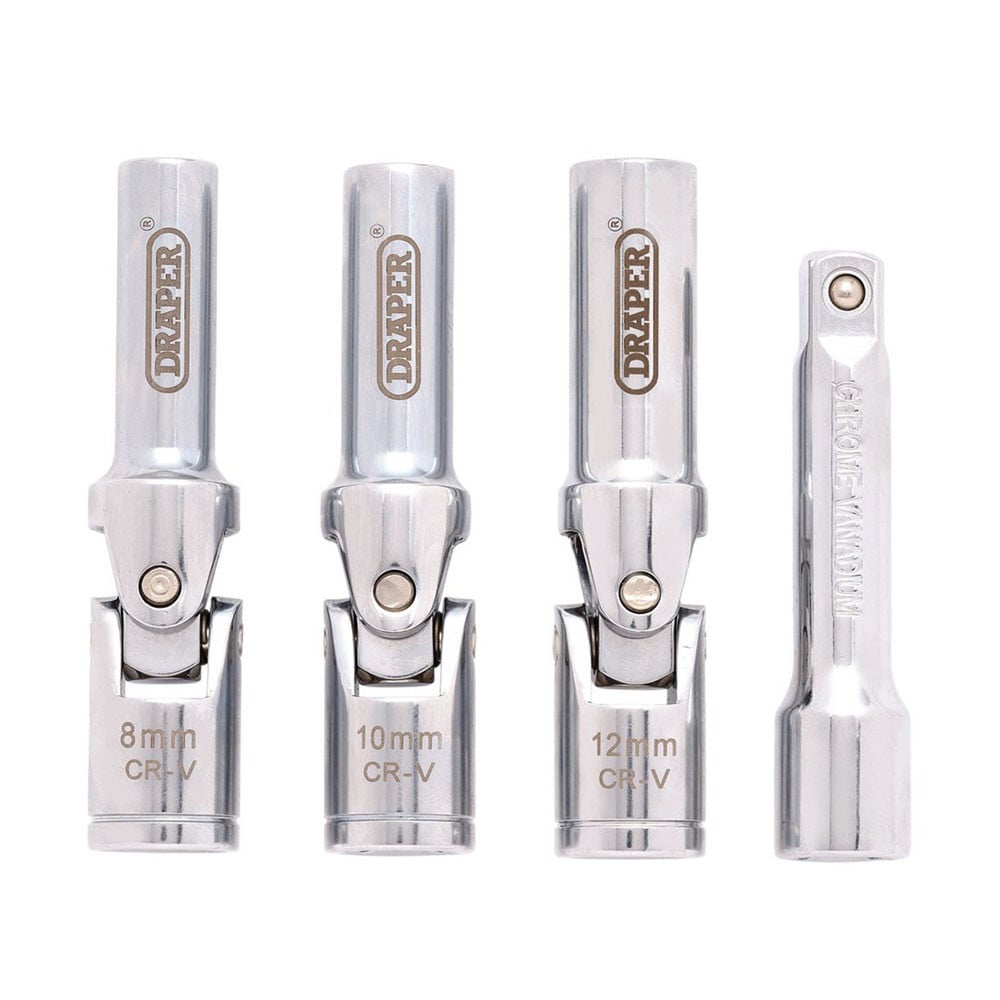 Jeu de douilles pour bougie de préchauffage Draper, 3/8’’ (4pièces). - DRA-13605 - D13605 - 5059482063589