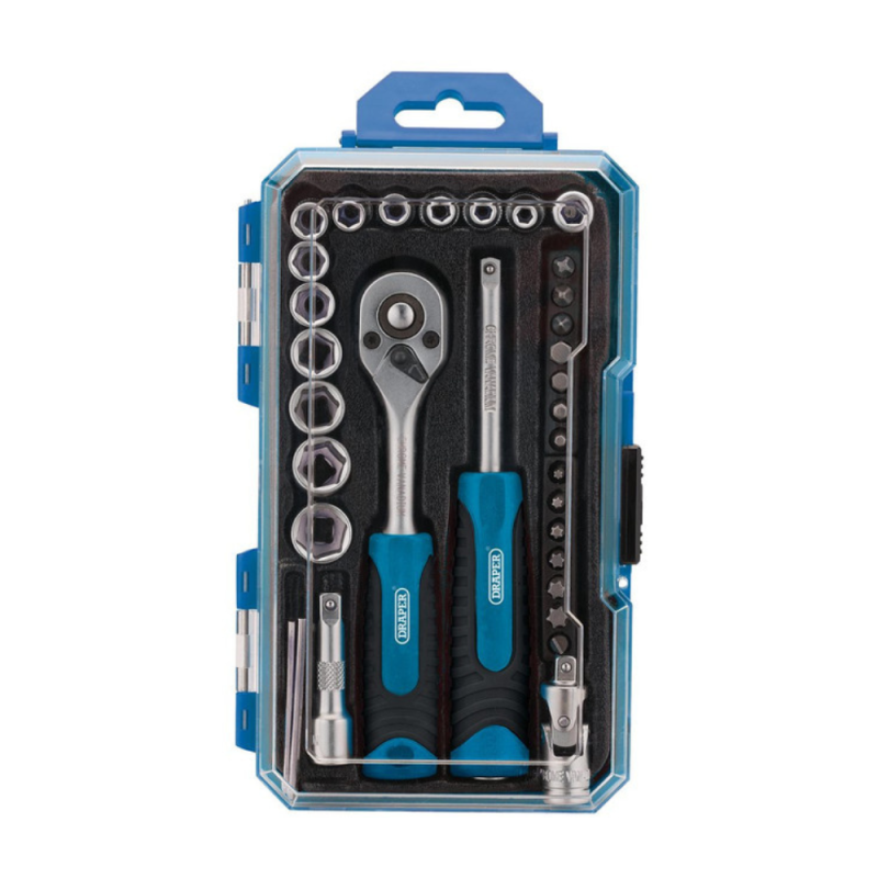 Draper Tools 1/4" socket set (35 parts) - DRA-04777 - D04777 - 5059482032912