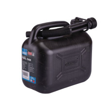 Tanica di plastica Draper per carburante, 5L, nera.