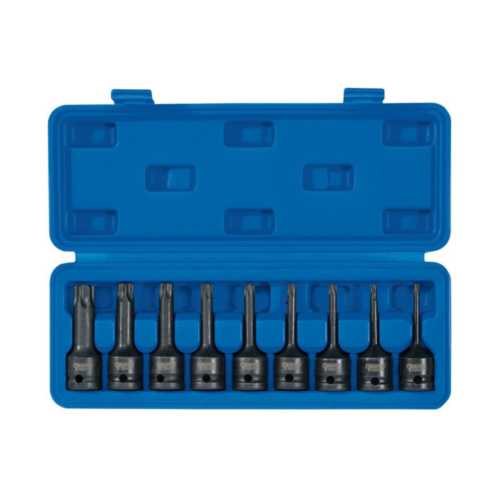 Draper TX-STAR-Steckschlüssel-Bitsatz, ½'' (9-teilig). - DRA-99184 - D99184 - 5010559991846