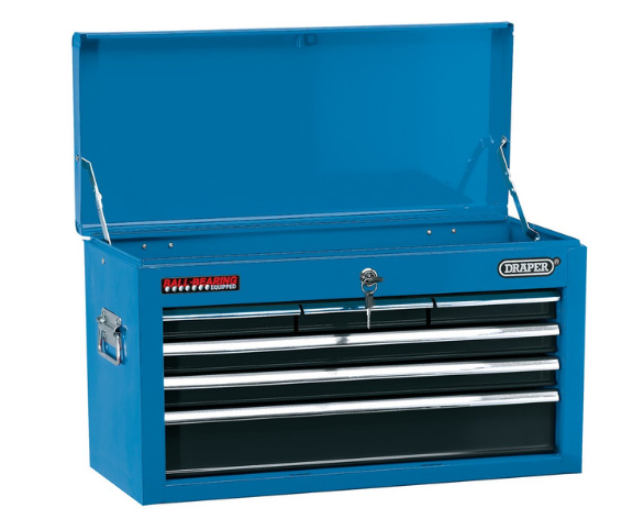 Draper Tools narrow tool chest 6 drawers 24" blue 600x255x345mm - DRA-51690 - D51690 - 5010559516902
