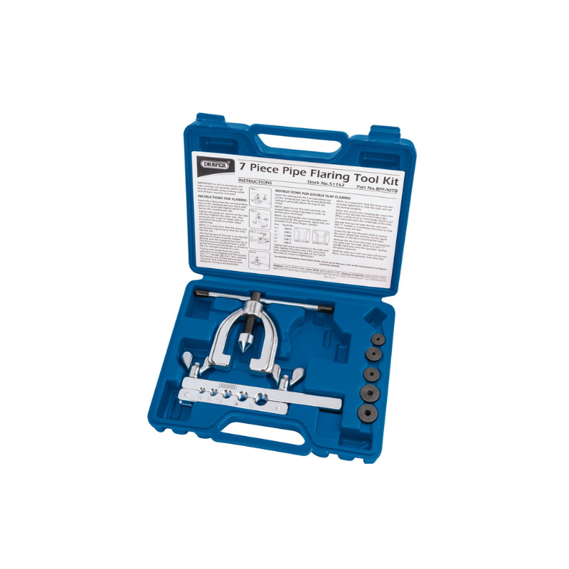 Draper Tools brake line flare kit (7 pieces) - DRA-51762 - D51762 - 5010559517626