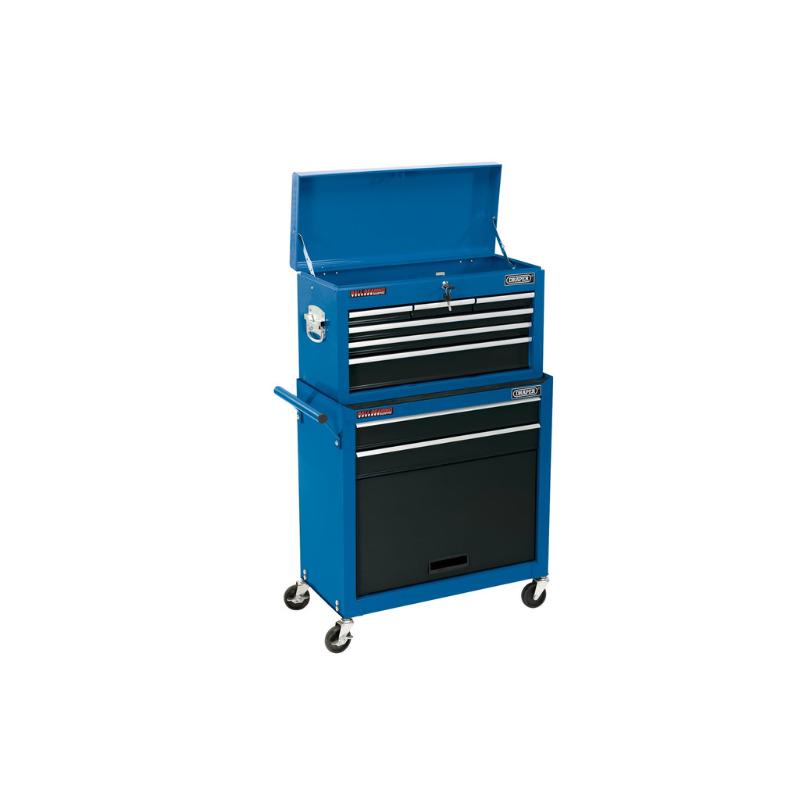 Carrello da officina Draper Tools con 2 cassetti e scatola a 6 cassetti 616x330x1080 mm - DRA-51177 - D51177 - 5010559511778