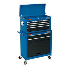 Draper Tools Werkstattwagen mit 2 Schubladen und 6-Schubladen-Koffer 616x330x1080mm