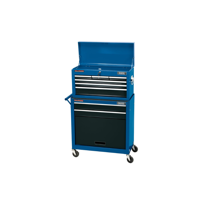 Servante d'atelier Draper Tools à 2 tiroirs et coffre à 6 tiroirs 616x330x1080mm - DRA-51177 - D51177 - 5010559511778