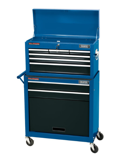 Draper Tools workshop trolley with 2 drawers and 6-drawer box 616x330x1080mm - DRA-51177 - D51177 - 5010559511778
