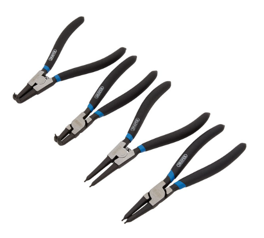 Jeu de pinces pour circlips intérieur et extérieur Draper Tools (4 pièces) - DRA-38999 - D38999 - 5010559389995