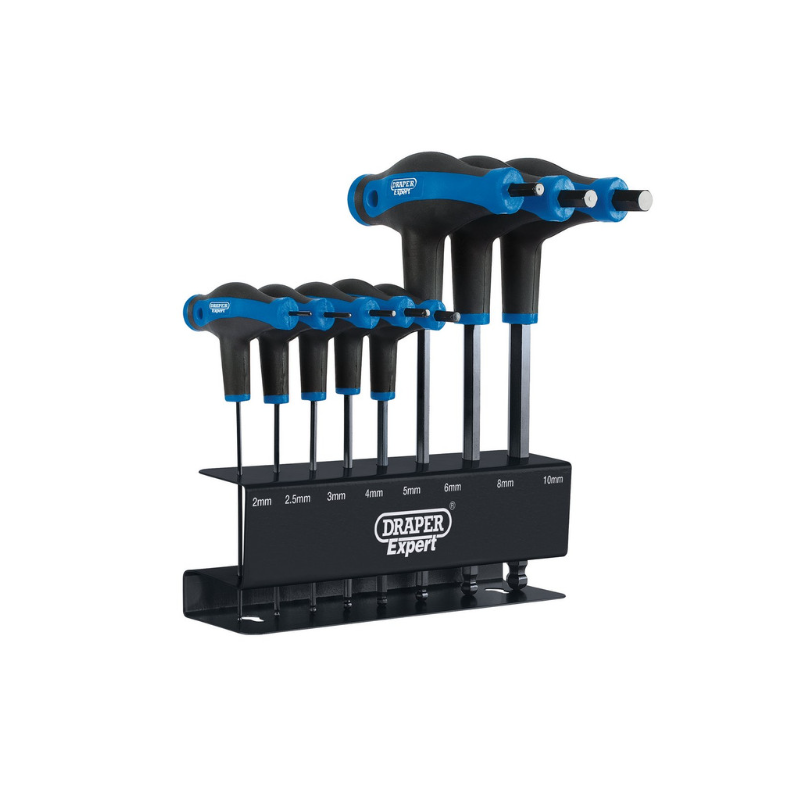 Jeu de clés Hex et tête sphérique à poignée en T Draper Tools ( 8 pièces ) - DRA-33873 - D33873 - 5010559338733