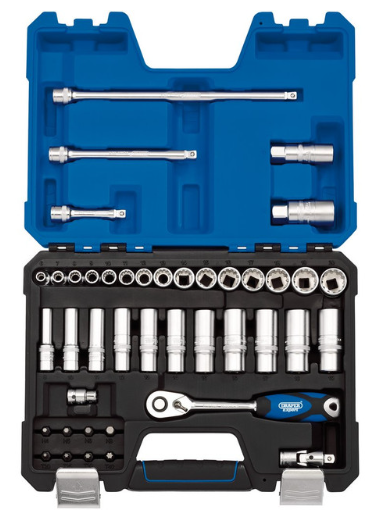 Draper Tools 3/8" Metric Multi-Drive Ratchet Wrench Kit (42 pieces) - DRA-16480 - D16480 - 5010559164806