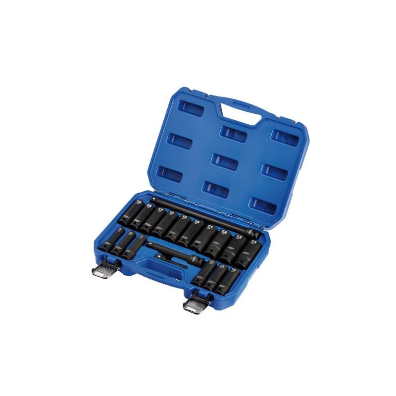 Draper Tools HI-TORQ Set di bussole metriche a percussione lunghe 1/2" (19 pezzi) - DRA-04577 - D04577 - 5059482052545