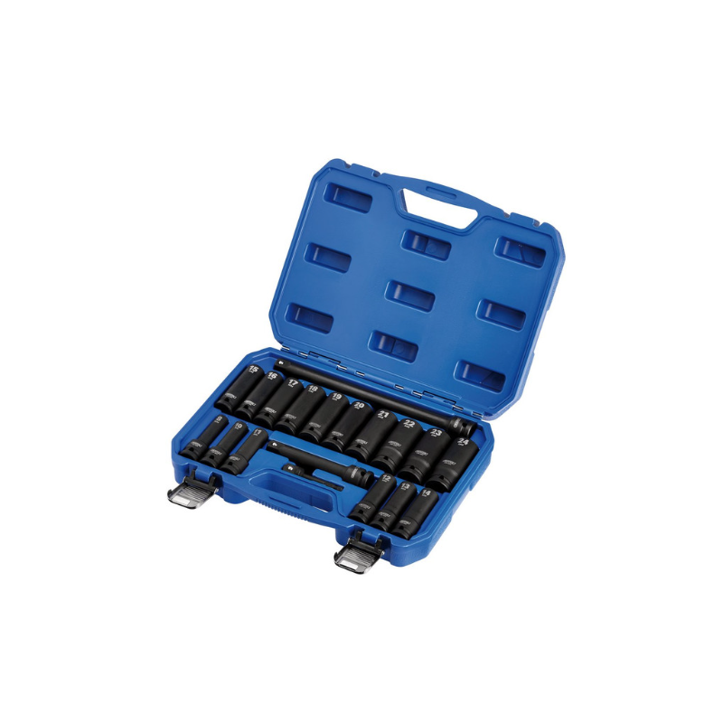Jeu de douilles à chocs longues métriques Draper Tools HI-TORQ 1/2" (19 pièces) - DRA-04577 - D04577 - 5059482052545