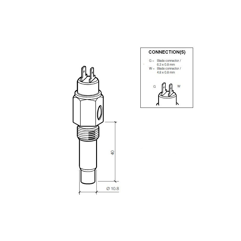 VDO Water Temperature Sensor, +40 to 120 °C, M16×150, 323-803-001-007D - V-001007 - 323-803-001-007D - 3661768222515