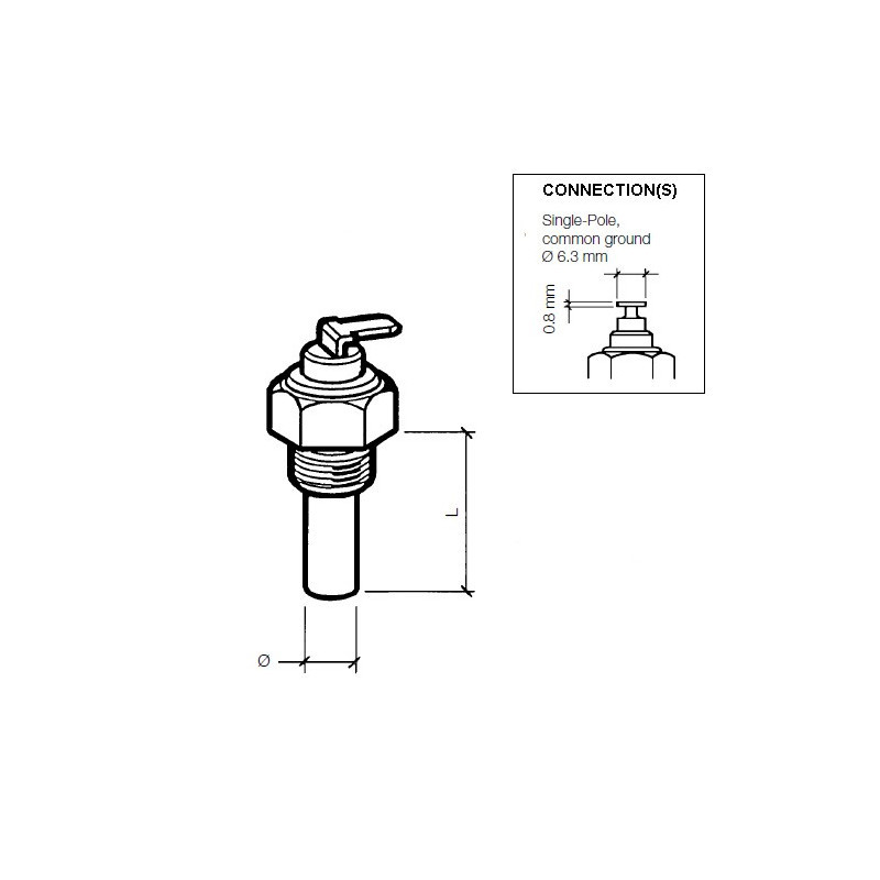 VDO Water Temperature Sensor, +40 to 120 °C, 1/8-27 NPTF, A2C5218491780 - V-005001 - A2C5218491780 - 3661768222607