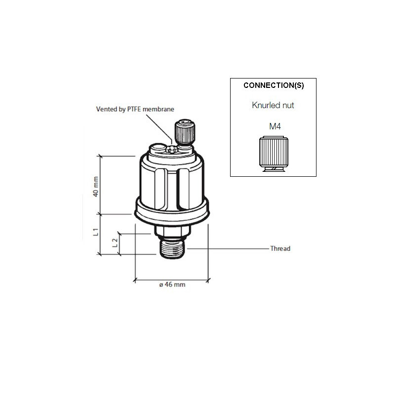 VDO Oil Pressure Sensor, 0 to 10 bar, 1/8-27 NPTF, 360-081-029-012C - V-029012 - 360-081-029-012C - 3661768217535
