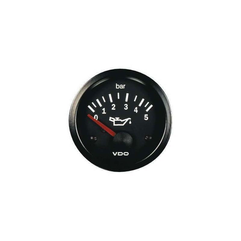 Manometro per olio VDO Ø52 mm da 0 a 5 bar 350-010-008K - V-PH350-010-008 - 350-010-008K - 4103590300676
