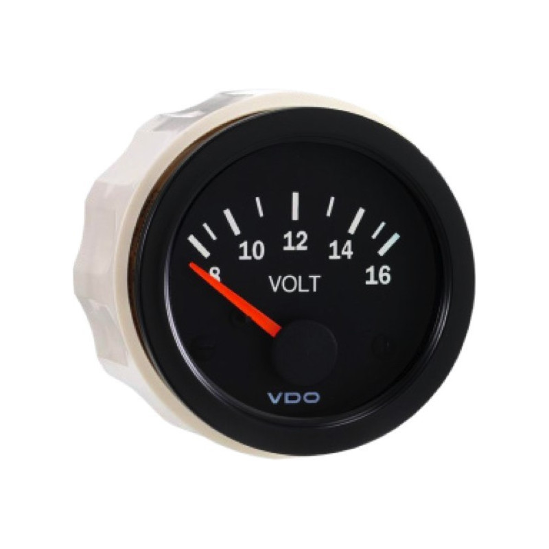 Voltmetro VDO Ø52 mm da 8 a 16 V 332-010-001K - V-VO332-010-001 - 332-010-001K - 4103590700315