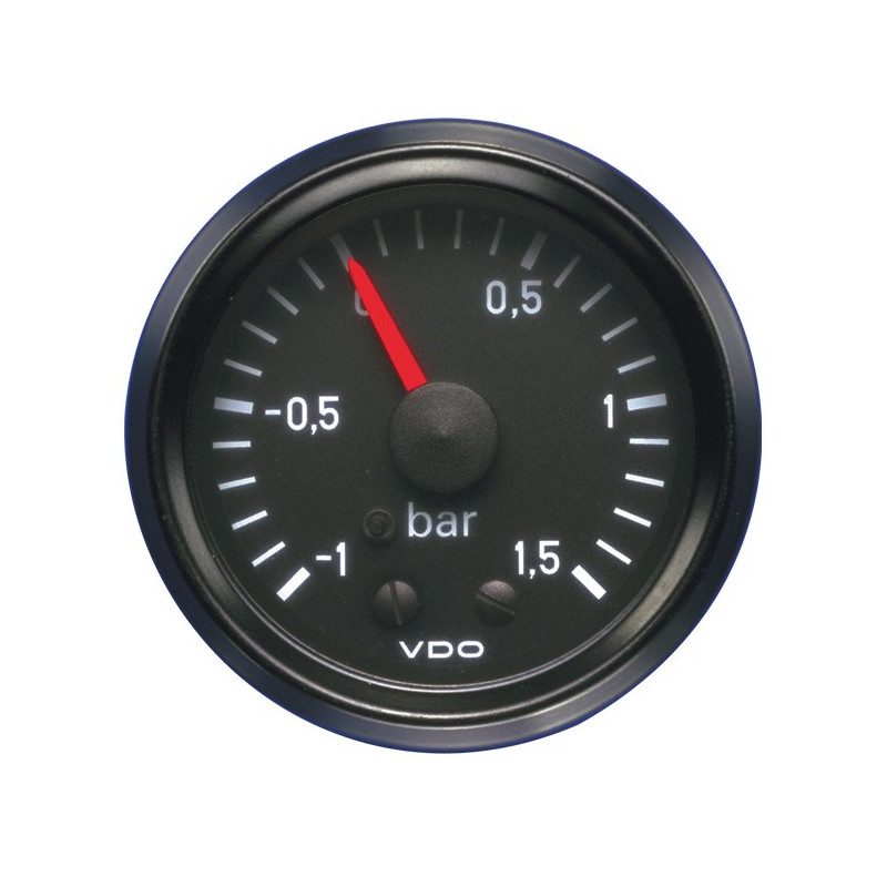 VDO Turbo Pressure Gauge, Ø52 mm, -1 to 1.5 bar, 150-035-001G - V-PT-005002 - 150-035-001G - 3661768216958