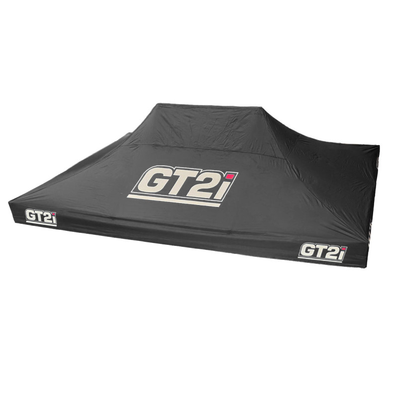 Padiglione nero con logo tenda 3 × 4,5 m | GT-T3X4-5M-N-Padiglione-1 - GT-T3X4-5M-N-TOIT-1 - 3666618797816