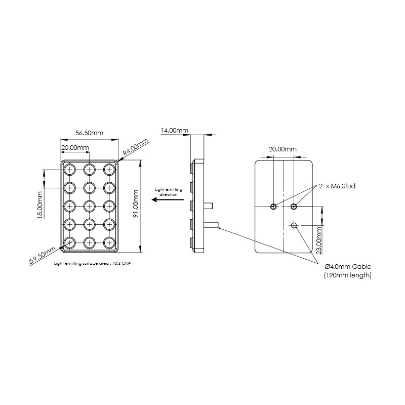 Fanale della pioggia a LED Cartek FIA 8874-2019 | CK-LRS-15RM - CK-LRS-15RM - CK-LRS-15RM