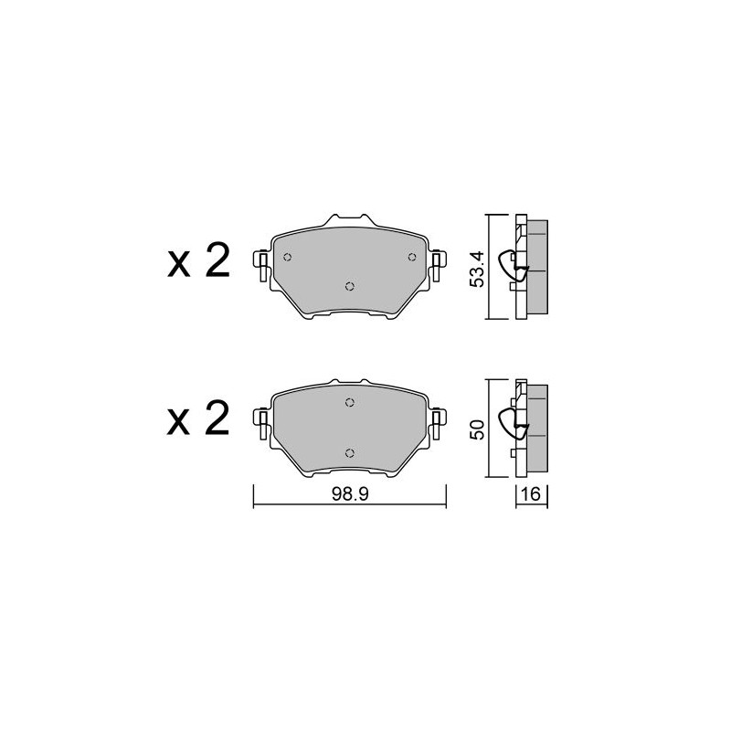 Pastiglie freno GT2i Club posteriori per Peugeot e-208 GTI - GT-PC10031 - 3666618851174