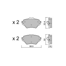 GT2i Club Rear Brake Pads for Peugeot e-208 GTI