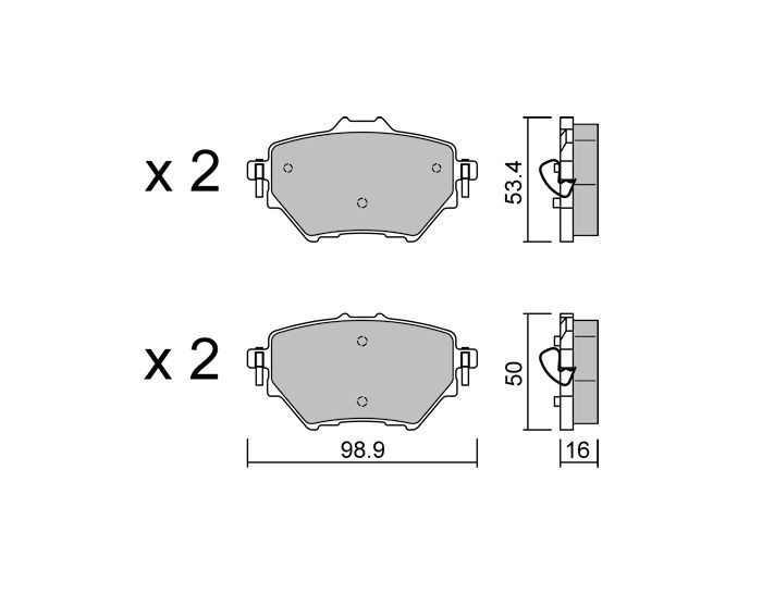 Pastiglie freno GT2i Club posteriori per Peugeot e-208 GTI - GT-PC10031 - 3666618851174