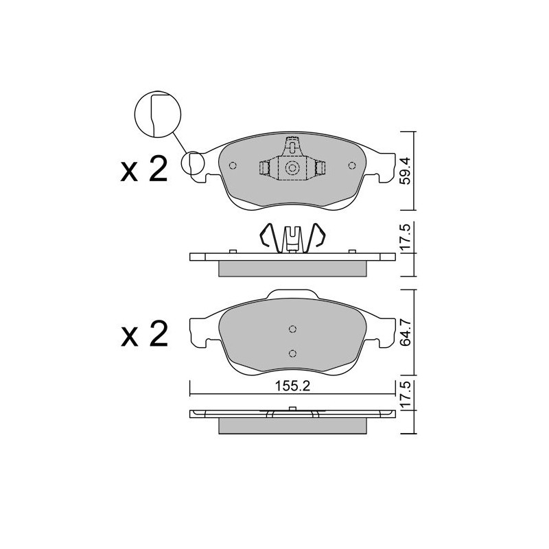 GT2i Club Front Brake Pads for Renault Clio VI 1.8 E-tech 160 Full Hybrid - GT-PC8334 - 3666618851167