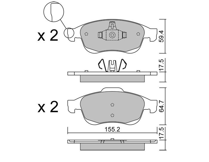 GT2i Club Front Brake Pads for Renault Clio VI 1.8 E-tech 160 Full Hybrid - GT-PC8334 - 3666618851167