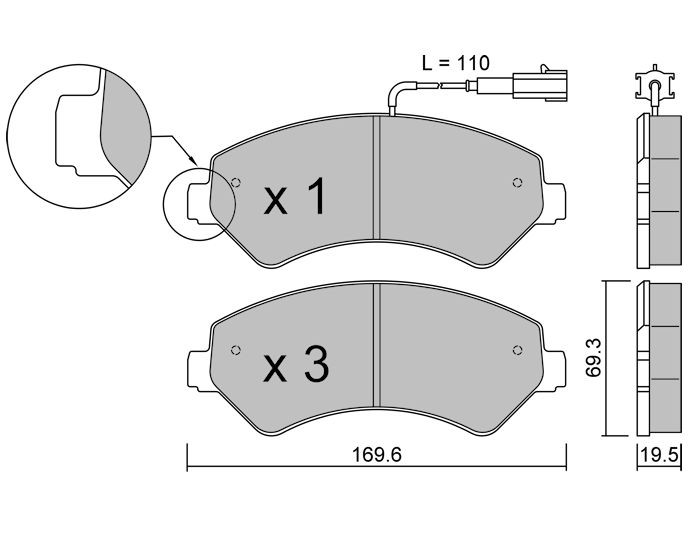 Pastiglie anteriori Club Peugeot Fiat Citroën Opel Toyota – GT-PC7253 - GT-PC7253 - 3666618851150