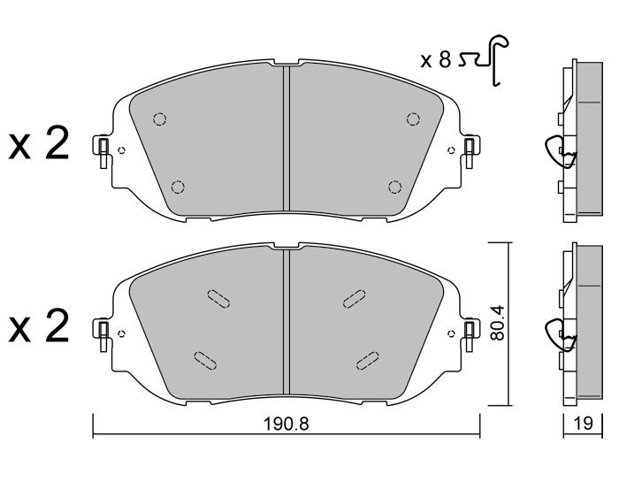Bremsbeläge vorne für Peugeot 3008, 5008, C5 und Aircross – GT-PC14970 - GT-PC14970 - 3666618851259