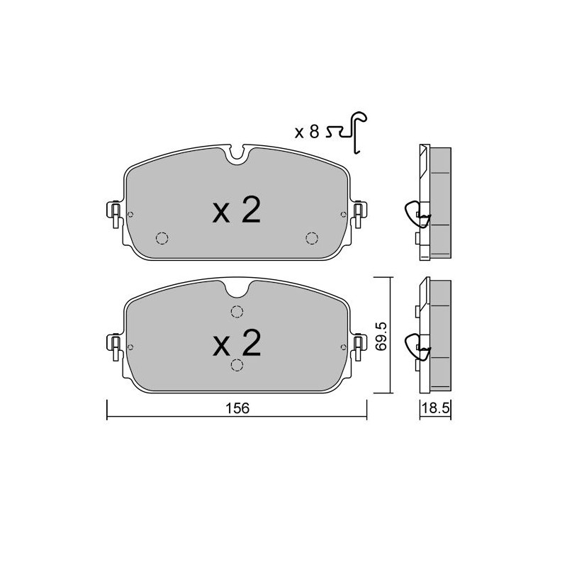 Pastiglie freno GT2i Club anteriori per Audi A6 2.0 TFSI - GT-PC14910 - 3666618851242
