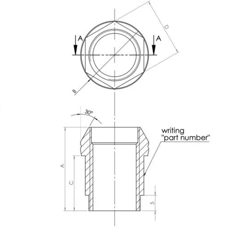 Konische Mutter 12x150, 60°, aus verkupfertem Stahl – A.I. Tech DADO1 - AIT-DADO-1 - AIT-DADO-1 - 3666618850481