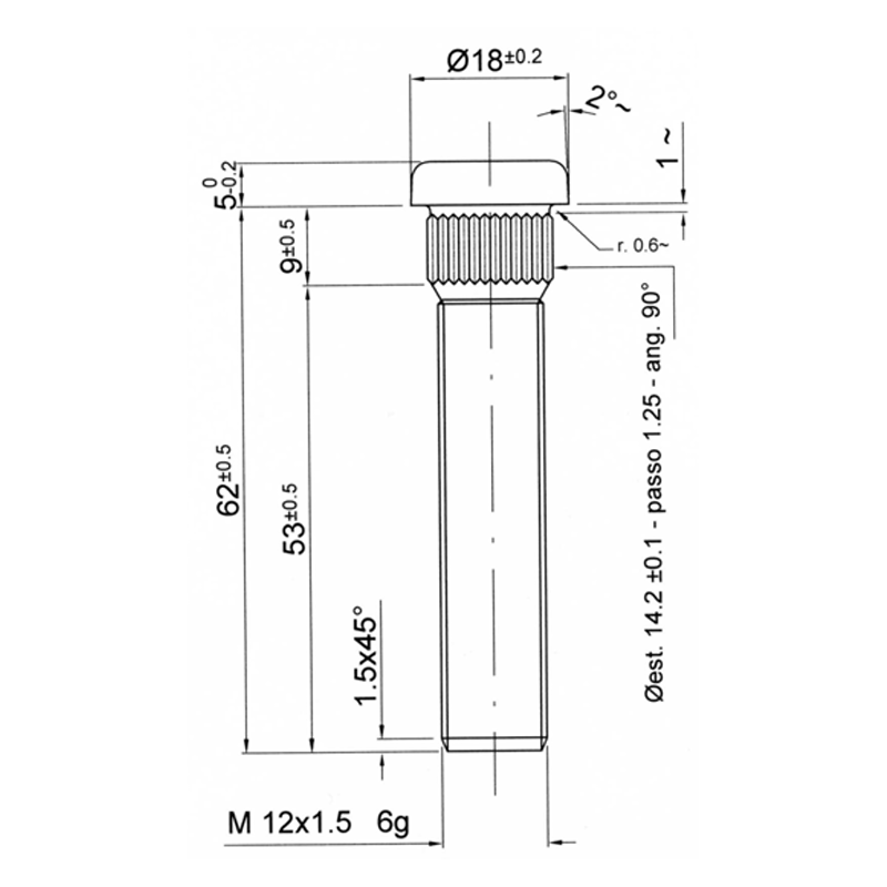 Stiftschraube GT2i Race & Safety Mitsubishi 12x150mm Länge 67mm - BR-CPGSY1 - 3661768388112