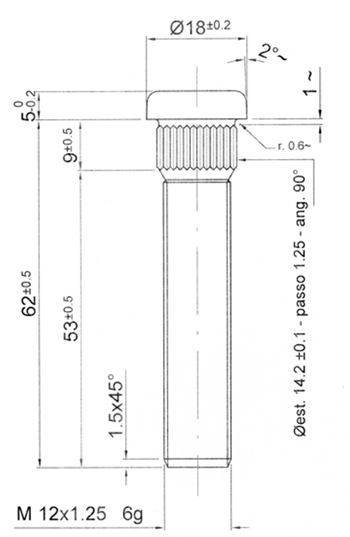 Colonnetta di Ruote SUBARU / NISSAN 12x125mm 67mm - BR-CPGSU1 - 3661768428610
